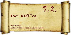 Tari Klára névjegykártya
