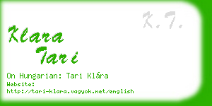 klara tari business card